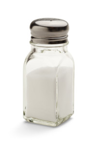 Side View of A Salt Shaker Isolated on White Background.