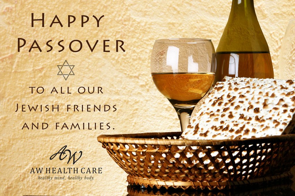 Passover Greeting: Rustic background with wine, wine glass and matzoh cracker in basket.