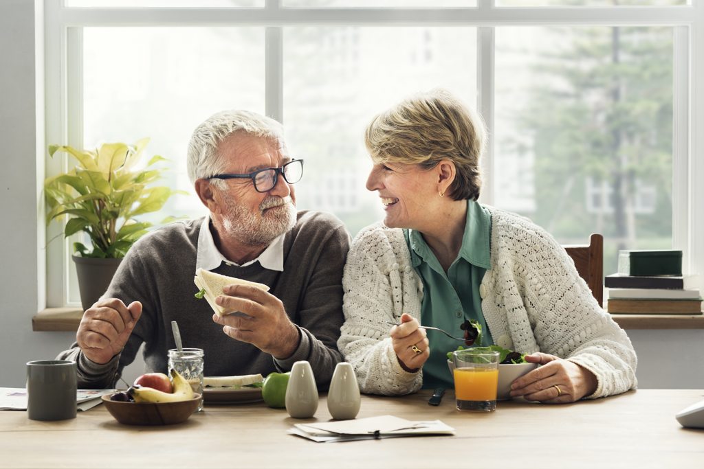 Senior Couple enjoying lunch together.