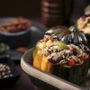 Very delicious roasted acorn squash stuffed with wild rice mixture